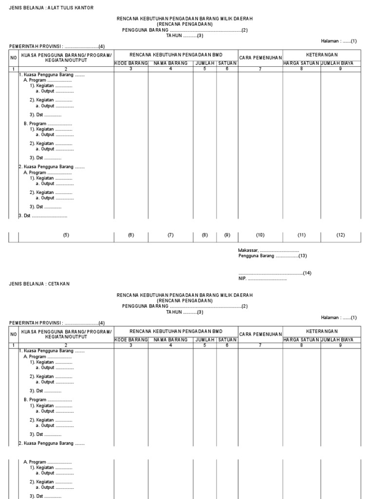 Contoh RKBMD Pengadaan Barang Daerah | PDF | Teknologi & Rekayasa