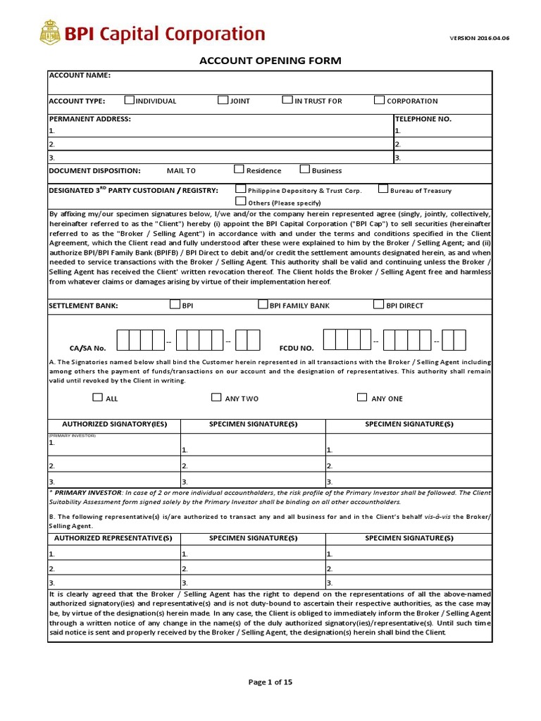 57984c89bf389 (BPI CAP) Account Opening Form and Client Agreement 0406