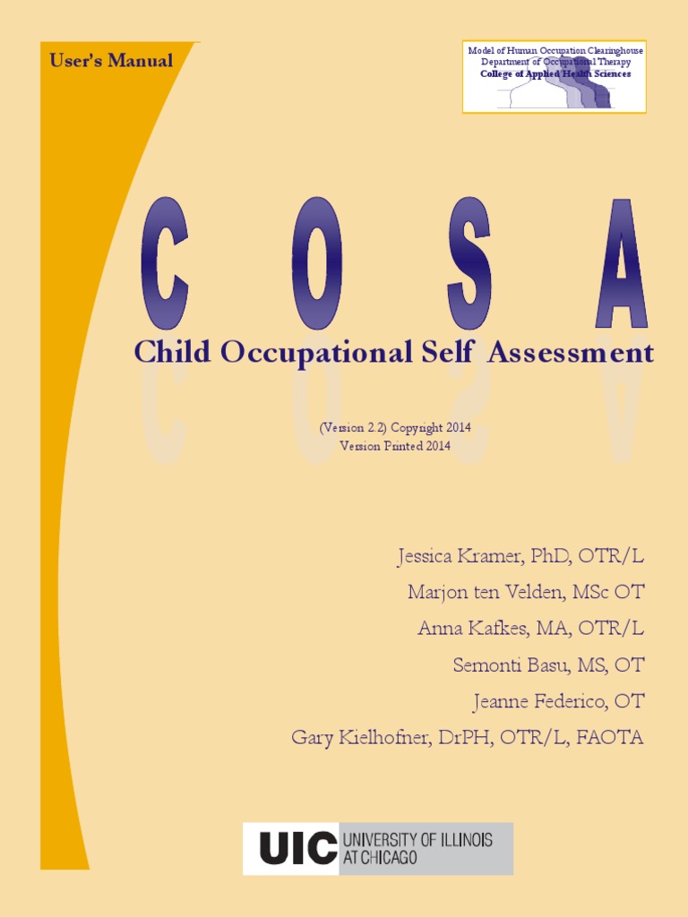Cosa Manual 1 | PDF | Occupational Therapy | Psychotherapy
