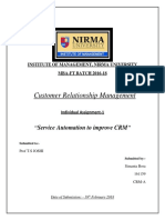 Customer Relationship Management: "Service Automation To Improve CRM"