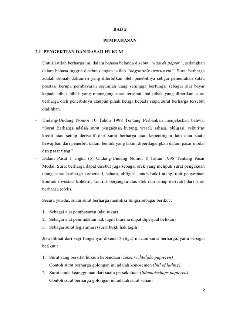 Pembahasan Surat Berharga