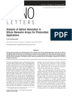 Analysis of Optical Absorption in Silicon Nanowire Arrays For Photovoltaic Applications