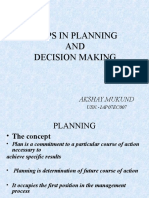 Steps in Planning AND Decision Making: Akshay - Mukund