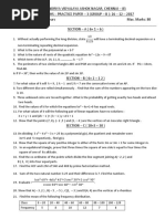 Kendriya Vidyalaya Ashok Nagar, Chennai - 83 X - Maths: Practice Paper - 3 (Group - B) : 26 - 12 - 2017 Time Allowed: 3 Hours Max. Marks: 80 SECTION - A (6× 1 6)