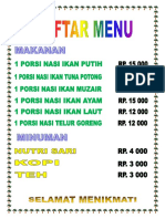 Daftar Menu Makanan