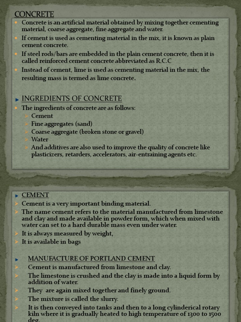 Ingredients Of Concrete Construction Aggregate Concrete
