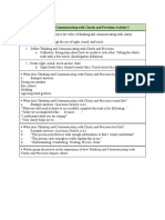 Thinking and Communicating With Clarity and Precision Activity 3