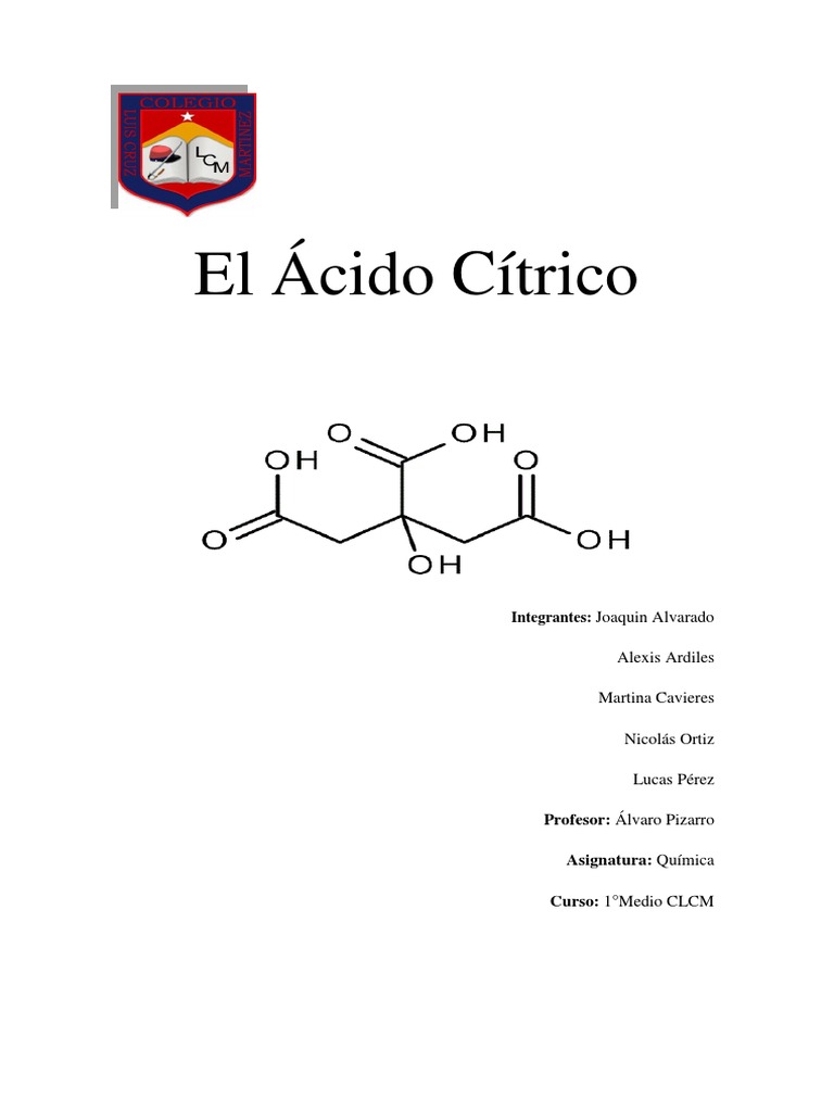 Ácido Cítrico TTCA - Acción Química