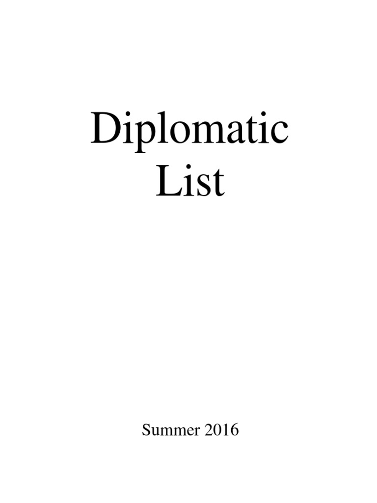 Diplomatic Staff Immunity Overview | PDF | Diplomatic Rank | Sovereign ...