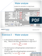 Exercice 1 - Water Analyse: Add Comments and Complete The Calculation in Empty Boxes