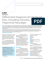 Differential Diagnosis For Orofacial Pain, Including Sinusitis, TMD, Trigeminal Neuralgia