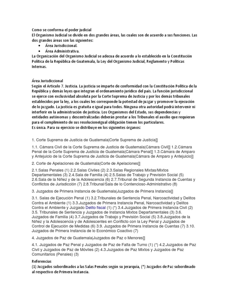 Estructura del Poder Judicial en Guatemala | PDF | Jurisdicción ...