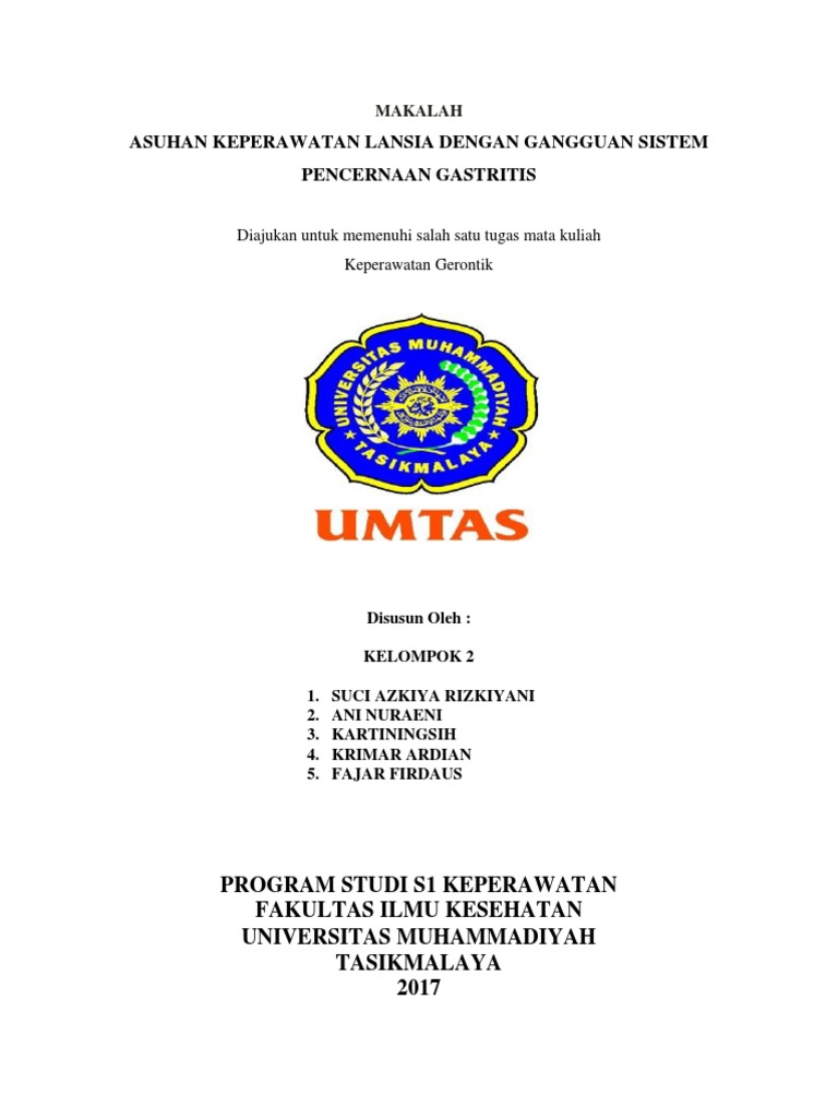 Makalah Askep Gerontik Gastritis Klp 2