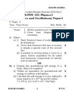 1S-PHY 101 Physics-I (Mechanics and Oscillations) Paper - I PDF