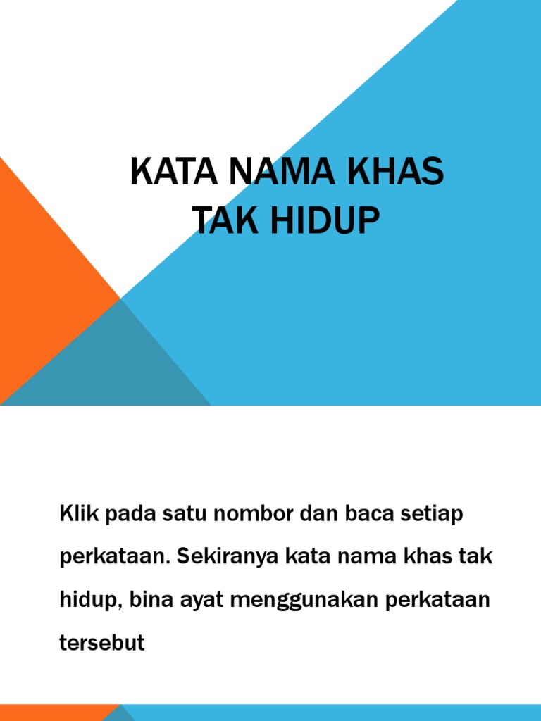 Kata Nama Kata Nama Terbahagi Kepada Tiga Iaitu Kata Nama Am Kata Nama Khas Dan Kata Ganti Nama