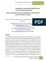 Evaluación perceptual de la voz disfónica con la escala GRABS