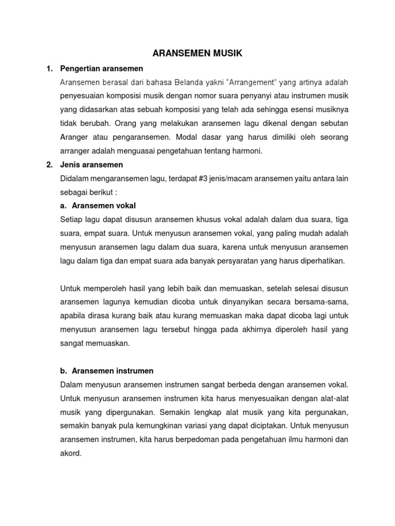 Aransemen Musik | PDF