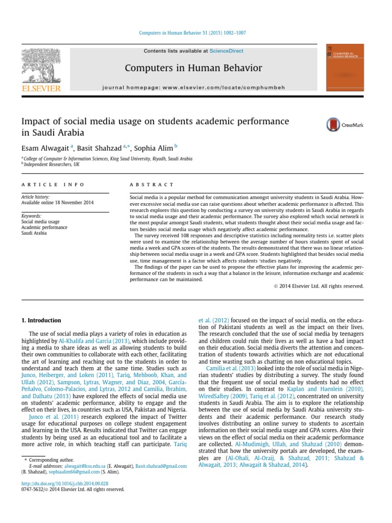 Social Media's Effect on Student GPA | PDF | Social Media | Popular ...
