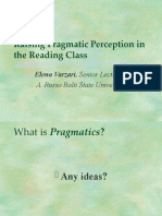 Raising Pragmatic Perception in The Reading Class: Elena Varzari, Senior Lecturer