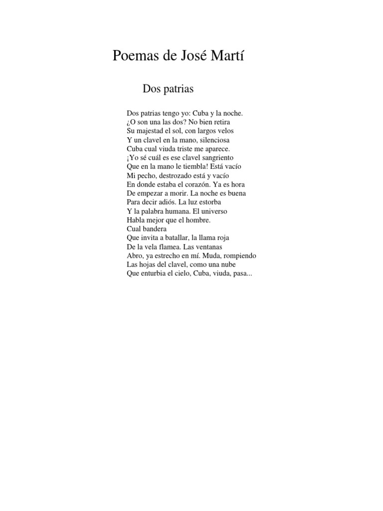 Poemas de José Martí Dos patrias y más PDF