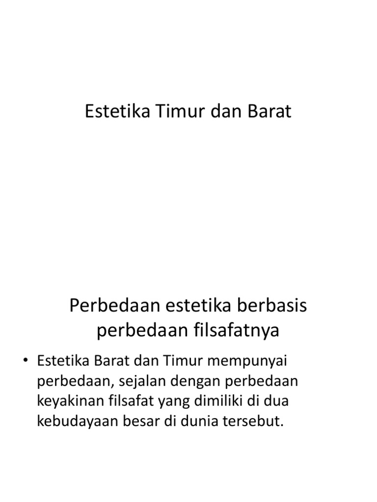 Estetika Barat Dan Timur