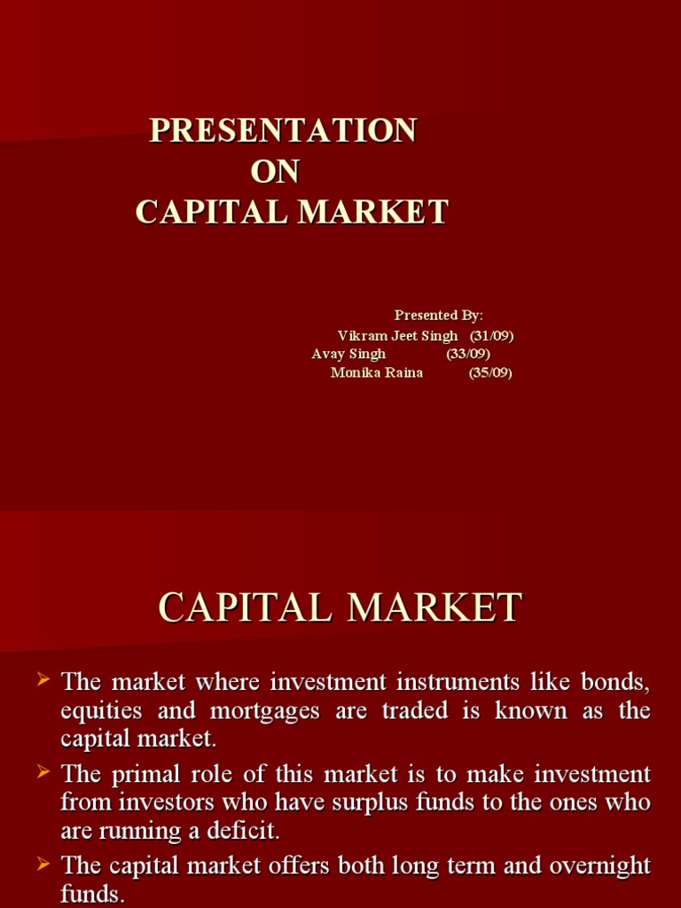 Capital Market | PDF | Financial Markets | Capital Market