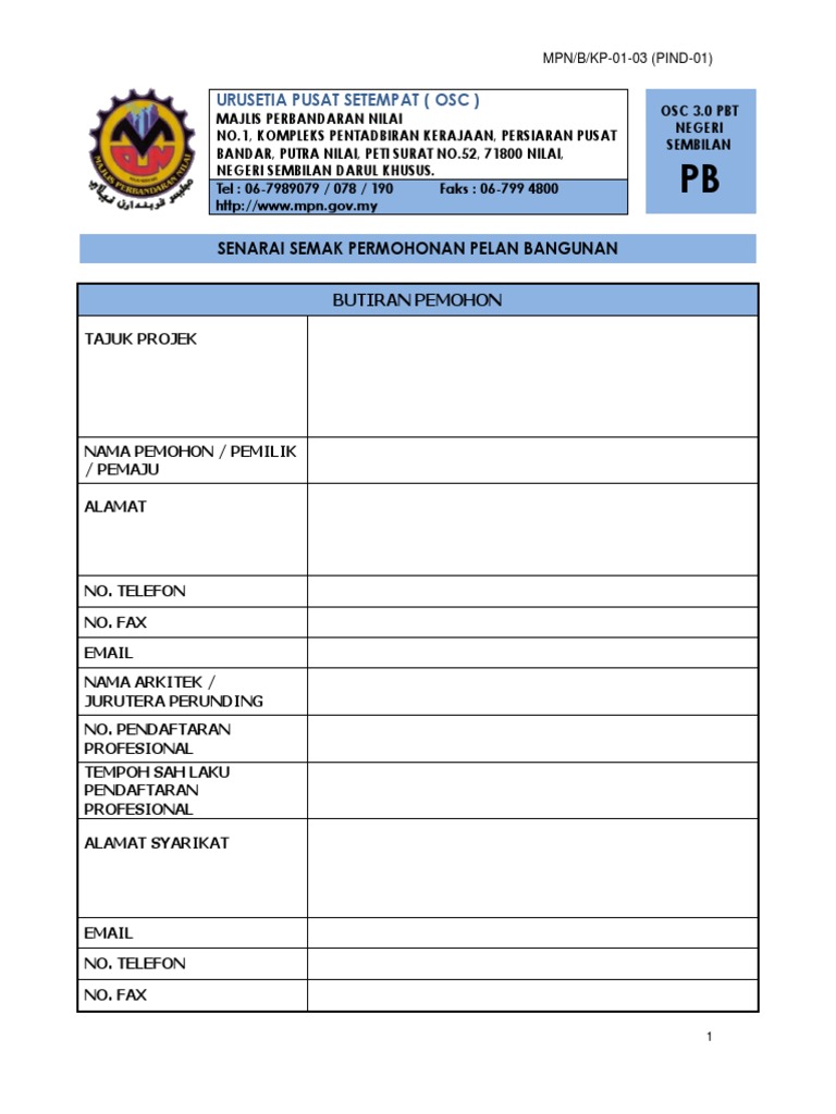 Senarai Semak Permohonan Pelan Bangunan Pindaan 2016 1 Pdf