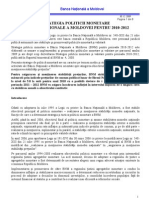 Strategia Politicii Monetare A Băncii Naţionale A Moldovei Pentru 2010-2012