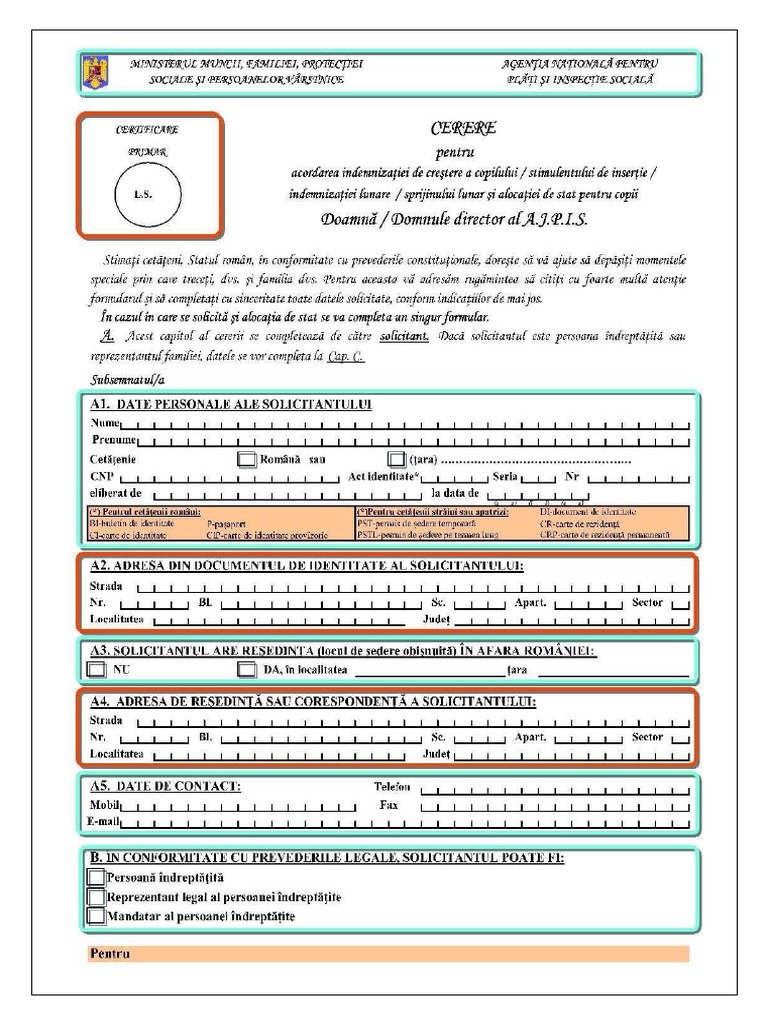 Cerere Indemnizatie Model Iunie 2016 PDF | PDF