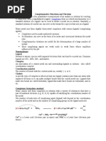 Complexometric Reactions and Titration