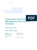 Construction Environmental Management Plan - CEMP - Template (A334171)