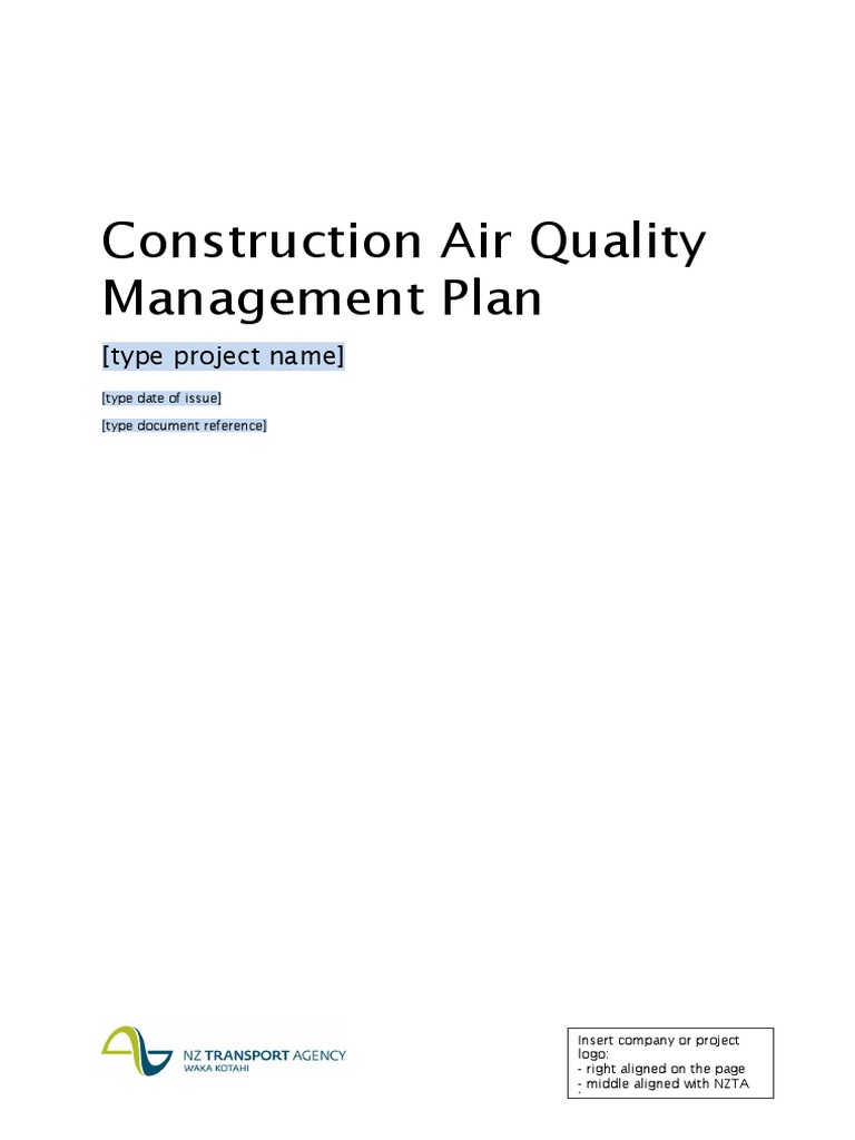 Construction Air Quality Management Plan: (Type Project Name) PDF