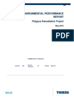 Monthly Environmental Performance: Platypus Remediation Project