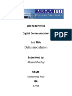 Delta Modulation: Lab Report # 03 Digital Communication