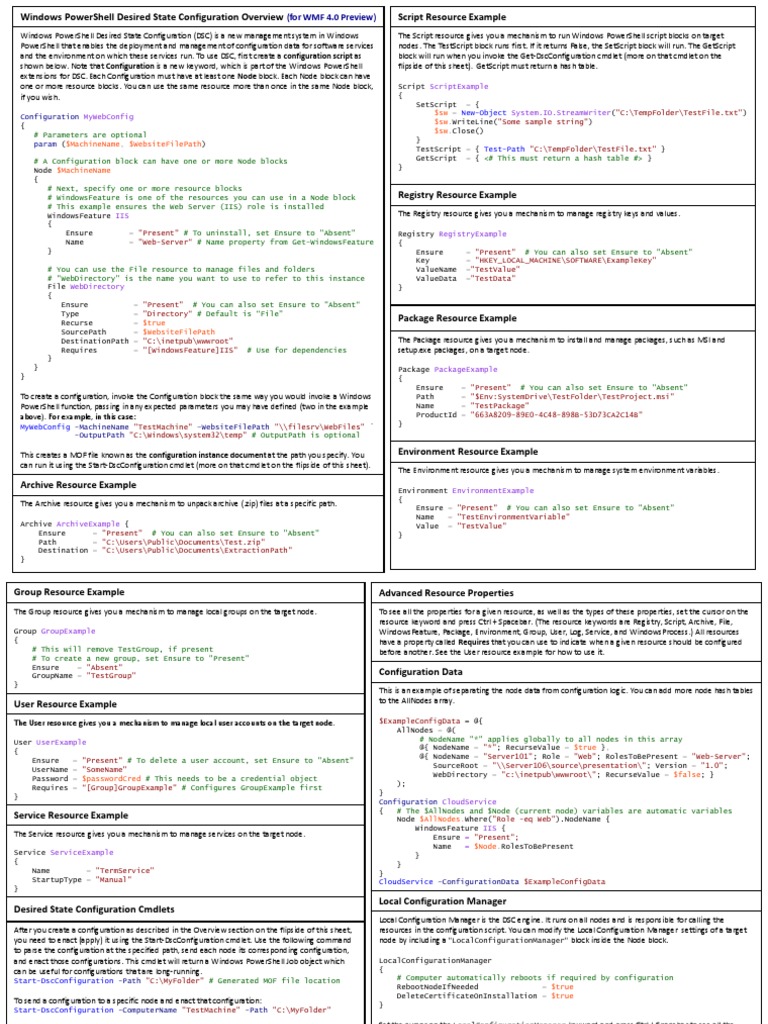 Windows PowerShell Desired State Configuration Quick Reference For WMF ...