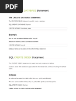 Create Database: SQL Statement