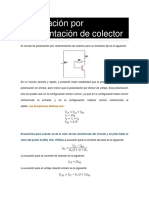 Polarización colector realimentación circuito ecuaciones