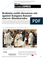 Brahmin Outfit Threatens Stir Against Kangana Ranaut-starrer Manikarnika _ the Indian Express