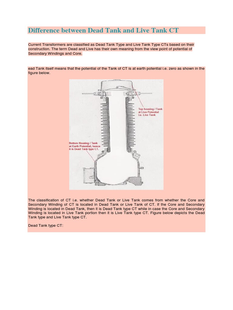 Dead Tank and Live Tank PDF Transformer Insulator (Electricity)