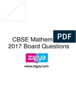 CBSE Mathematics 2017 Board Questions