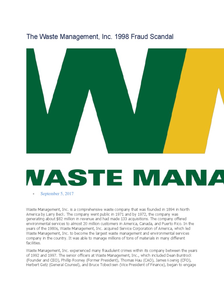 Waste Management Scandal PDF Expense Audit