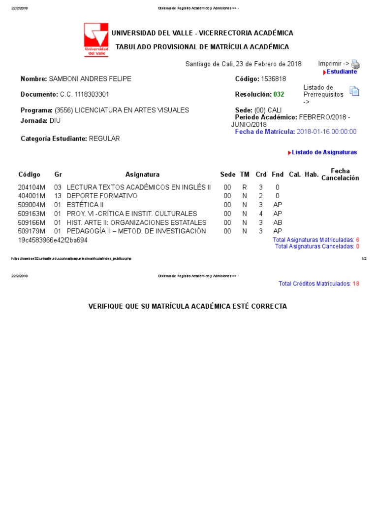 Sistema de Registro Académico y Admisiones | PDF
