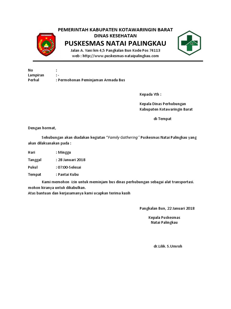 Contoh Surat Permohonan Peminjaman Bus Dunia Belajar