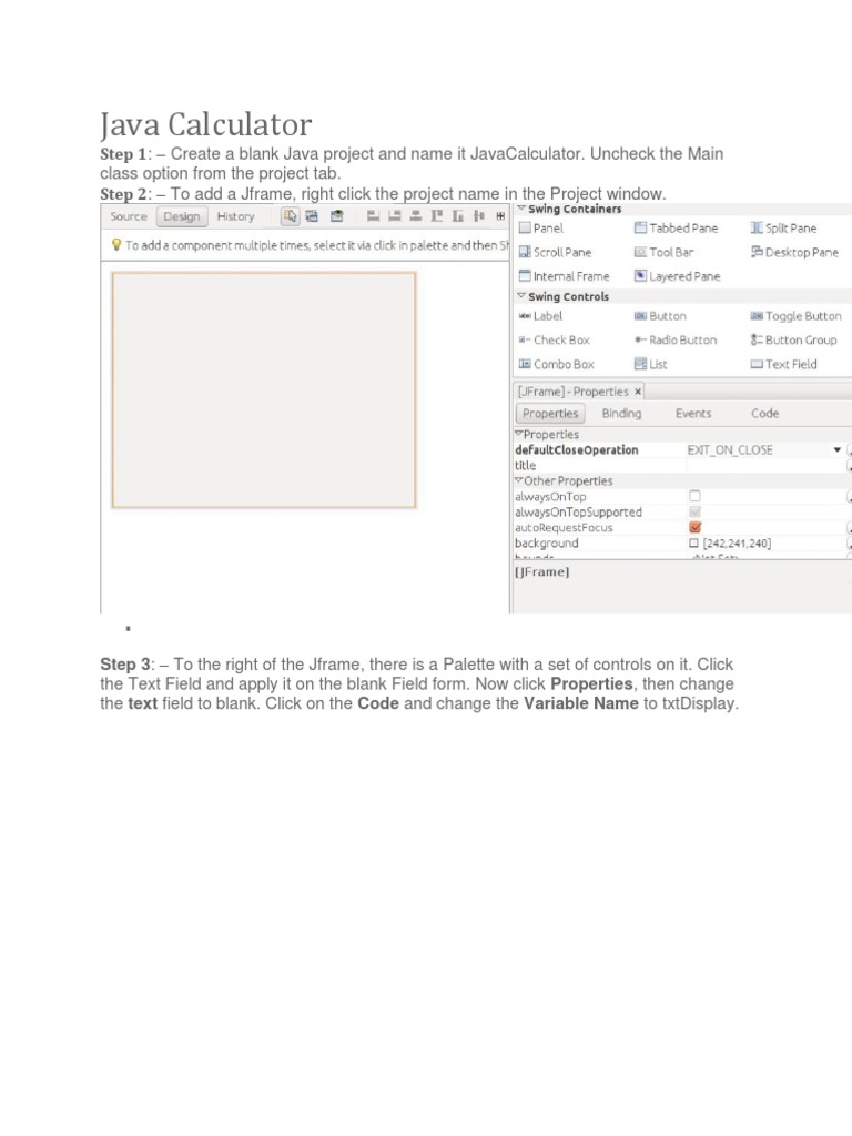 Java Calculator | PDF | Java (Programming Language) | String (Computer ...