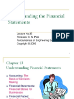 Understanding The Financial Statements: Lecture No.35 Professor C. S. Park Fundamentals of Engineering Economics