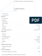 Intel® Core™ I5-3550 Processor (6M Cache, Up To 3.70 GHZ) Product Specifications