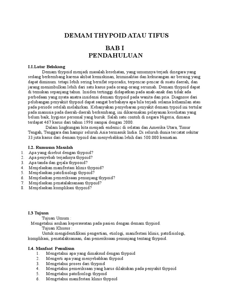 Makalah Demam Thypoid Atau Tifus Doc