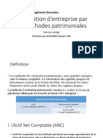 L'Évaluation D'entreprise Par La Méthode Patrimoniale