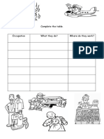 Occupation - Complete the Table