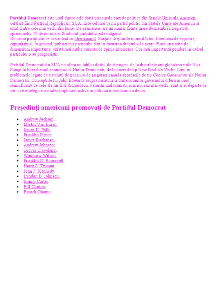 Partidul Democrat Din SUA | PDF